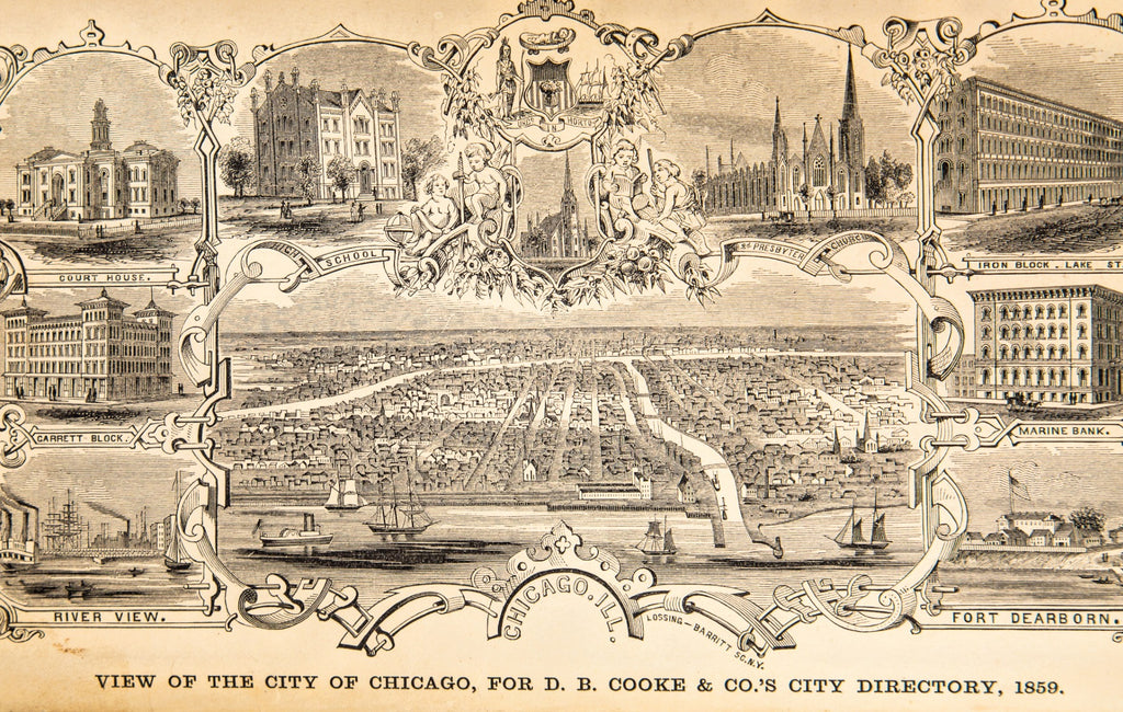group of rare and highly sought after original pre and post-chicago fire d.b. cooke and lakeside city directories