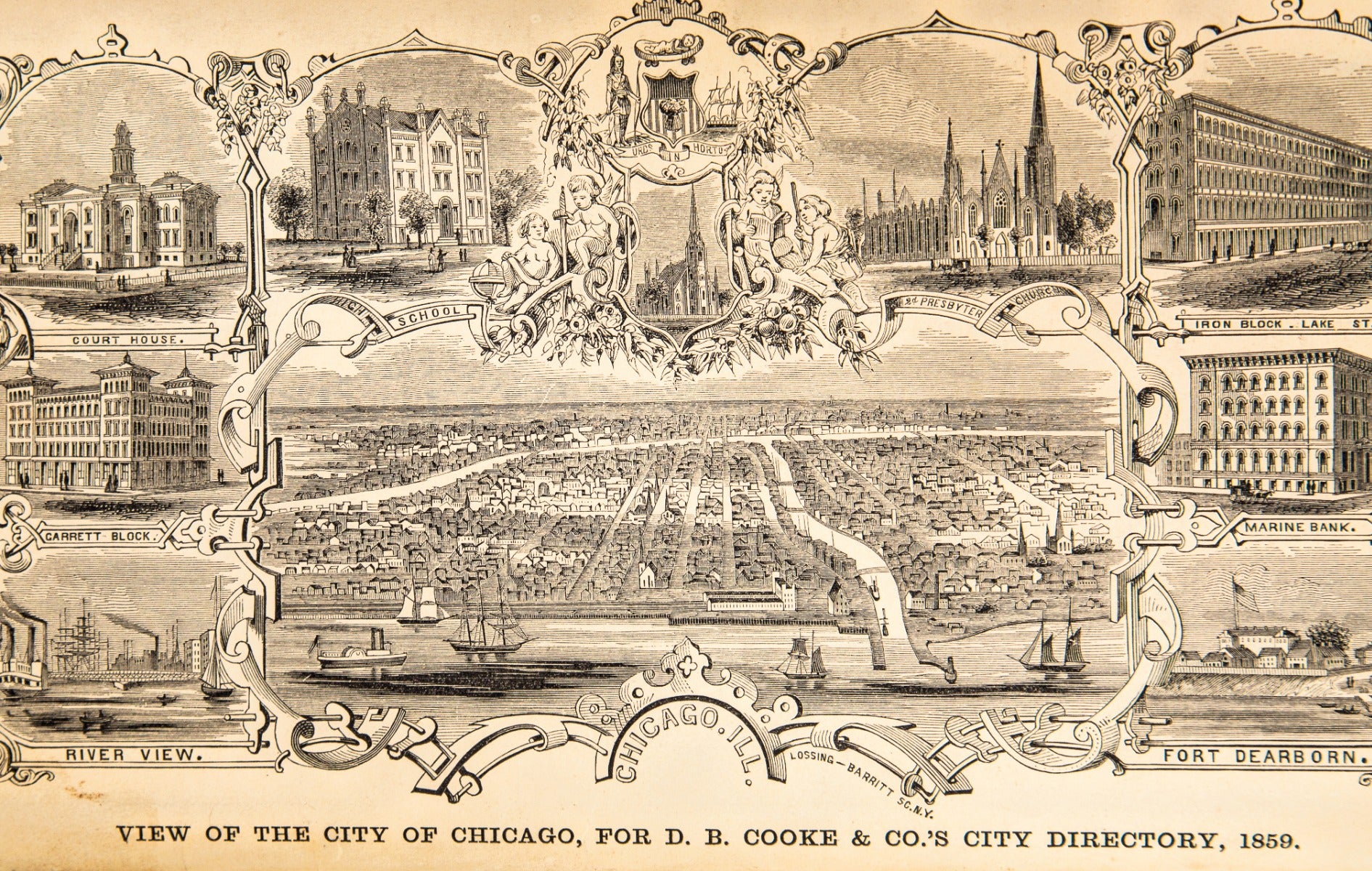 group of rare and highly sought after original pre and post-chicago fire d.b. cooke and lakeside city directories