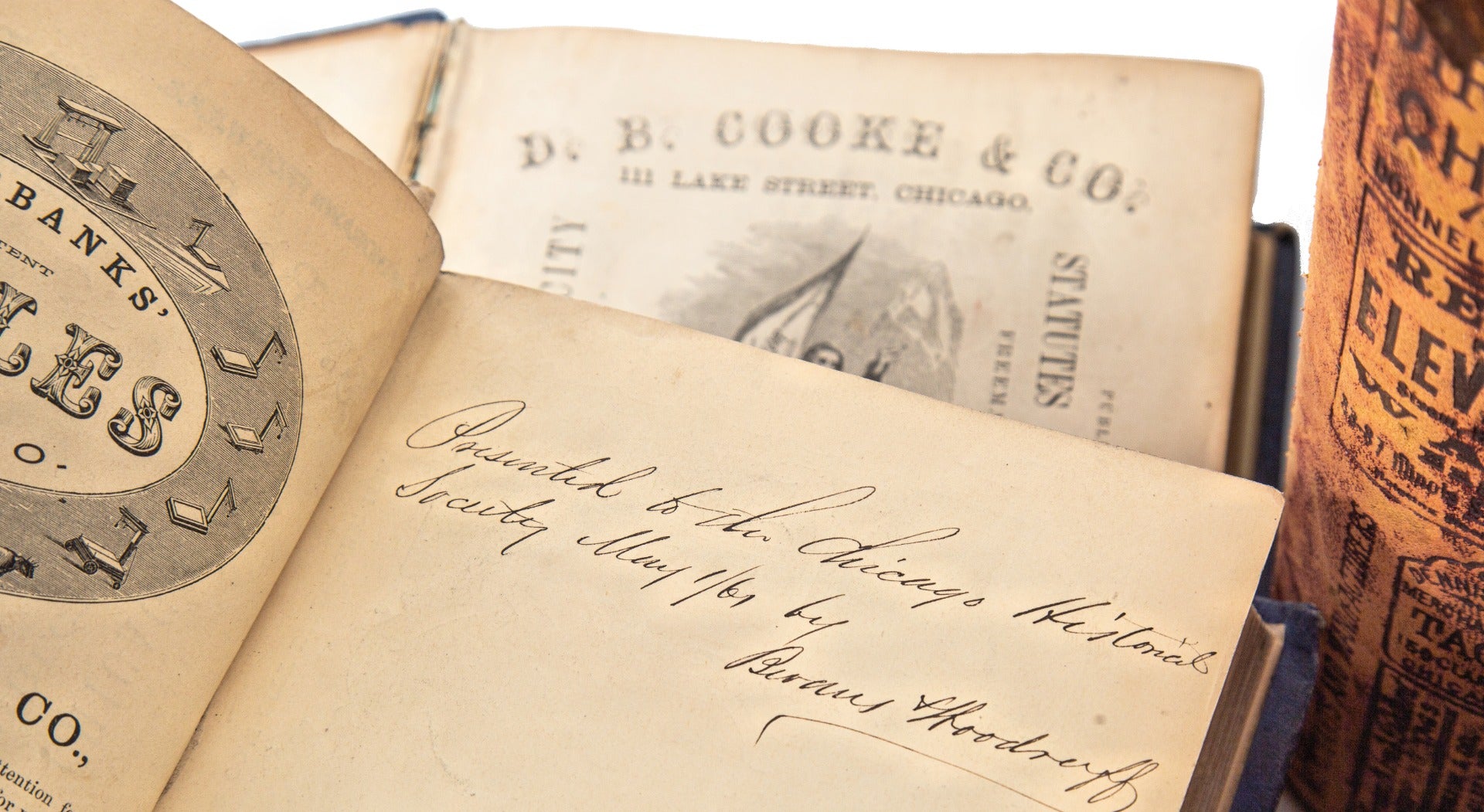 group of rare and highly sought after original pre and post-chicago fire d.b. cooke and lakeside city directories