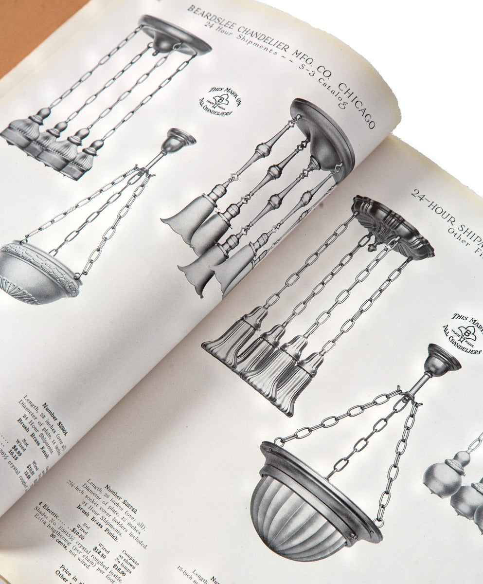 rare early 20th century softbound profusely illustrated saddle-stitched beardslee lighting "s-3" catalog