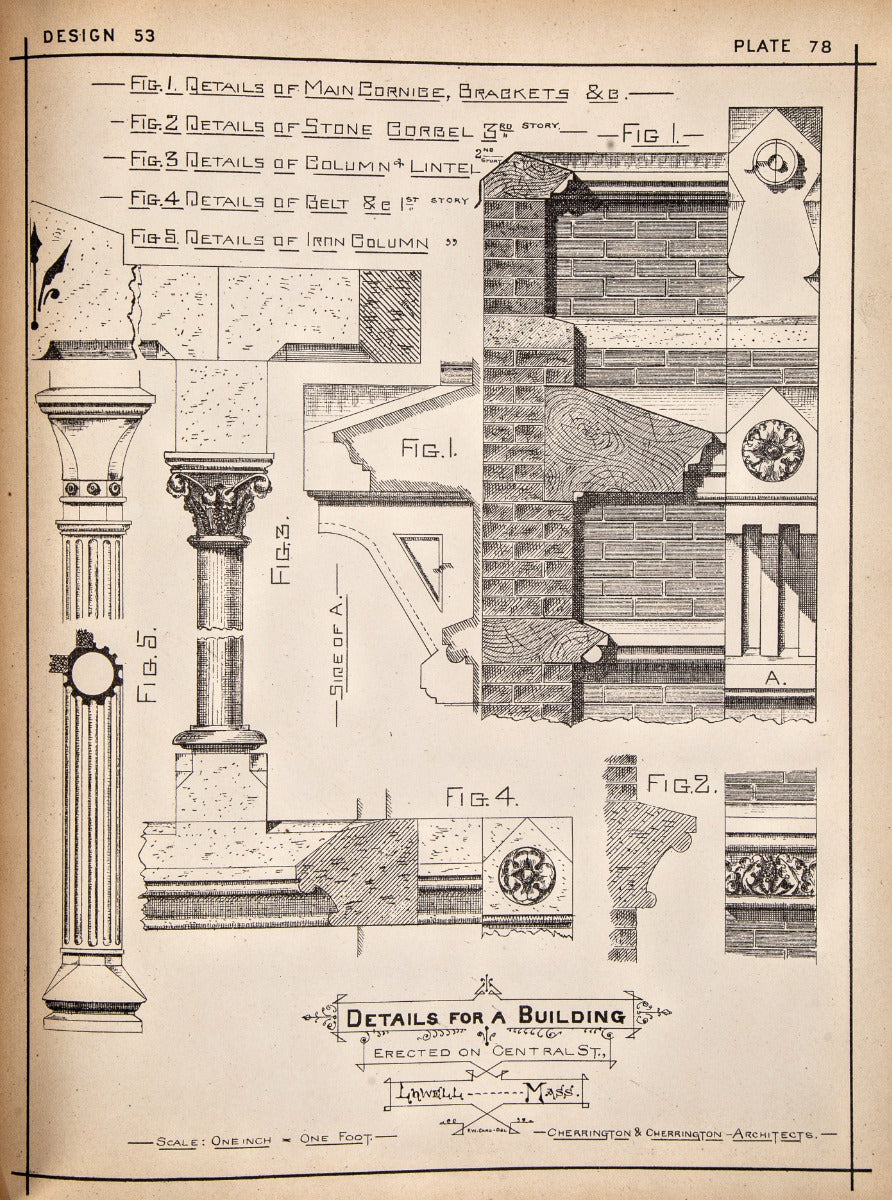 rare oversized 1878 bicknell's street, store & bank fronts with twenty-two profusely illustrated plates