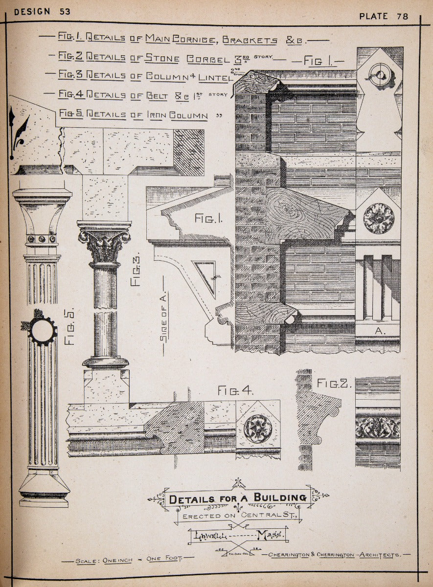 rare oversized 1878 bicknell's street, store & bank fronts with twenty-two profusely illustrated plates