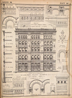 rare oversized 1878 bicknell's street, store & bank fronts with twenty-two profusely illustrated plates
