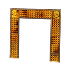 19th century visually striking salvaged chicago american victorian-era majolica glazed figural fireplace tile surround