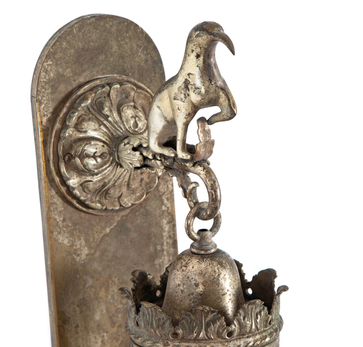 historically important 1928 farcroft building interior oversized lobby light fixture with largely intact silver-plated finish