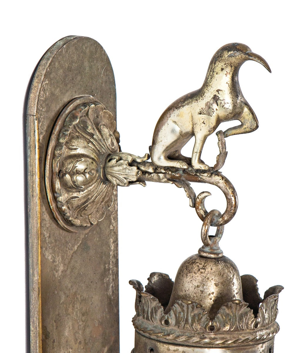 historically important 1928 farcroft building interior oversized lobby light fixture with largely intact silver-plated finish