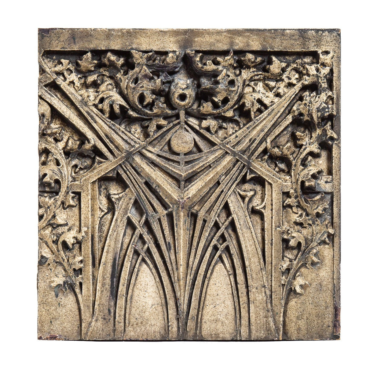 original 1899 historically important white glazed western methodist book concern building ornamental terra cotta sullivanesque spandrel panel