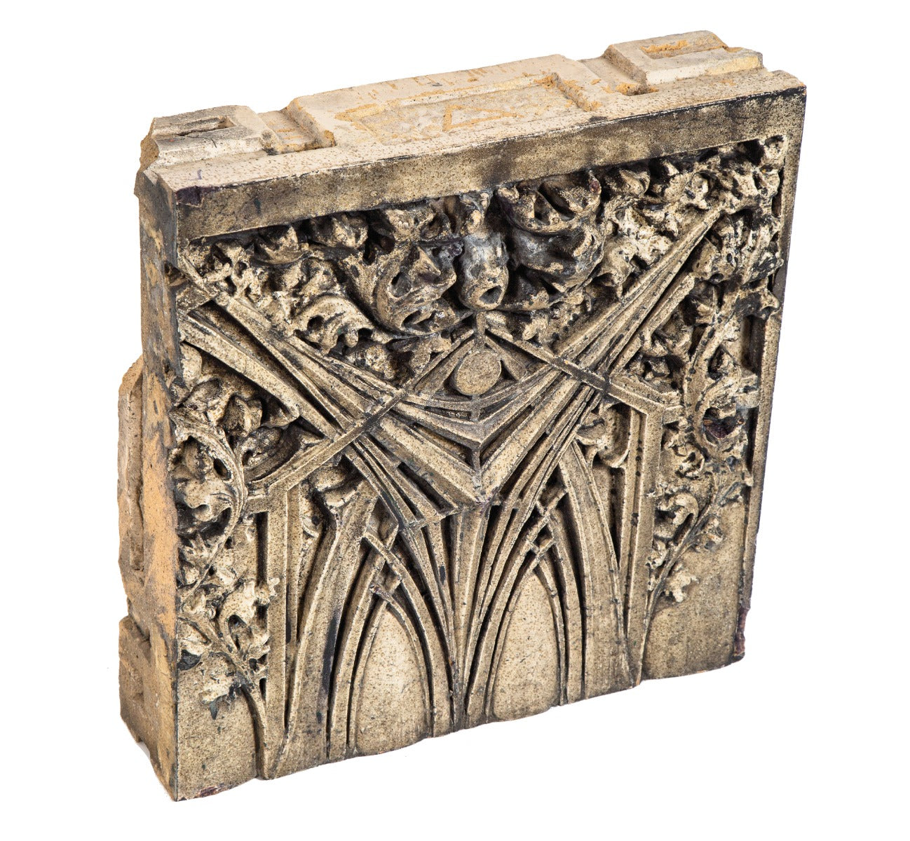 original 1899 historically important white glazed western methodist book concern building ornamental terra cotta sullivanesque spandrel panel