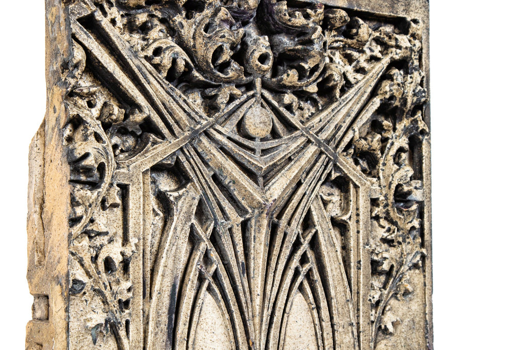 original 1899 historically important white glazed western methodist book concern building ornamental terra cotta sullivanesque spandrel panel