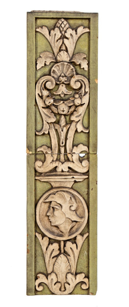 original early 20th century green and white glazed exterior salvaged chicago bronzeville commercial building terra cotta