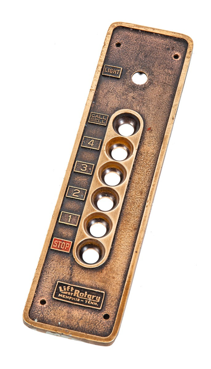early 20th century chicago commercial loft building salvaged cast  bronze rotary lift company elevator cab indicator panel