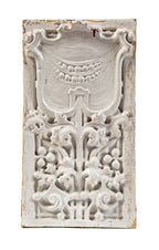 original early 20th century white glazed terra cotta "sullivanesque" building facade block executed by midland terra cotta