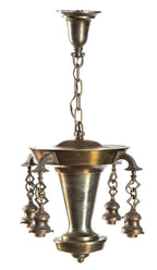 unusual early 20th century salvaged chicago american craftsman style four-light hanging residential ceiling fixture