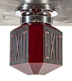 hard to find early 20th century antique american art deco style chicago theater three-sided exit light fixture