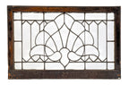 late 19th or early 20th century salvaged chicago american victorian-era beveled glass leaded window with intact wood sash frame