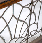 late 19th or early 20th century salvaged chicago american victorian-era beveled glass leaded window with intact wood sash frame