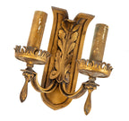 single logan square masonic temple interior double arm electric ornamental cast bronze wall sconce with original finish