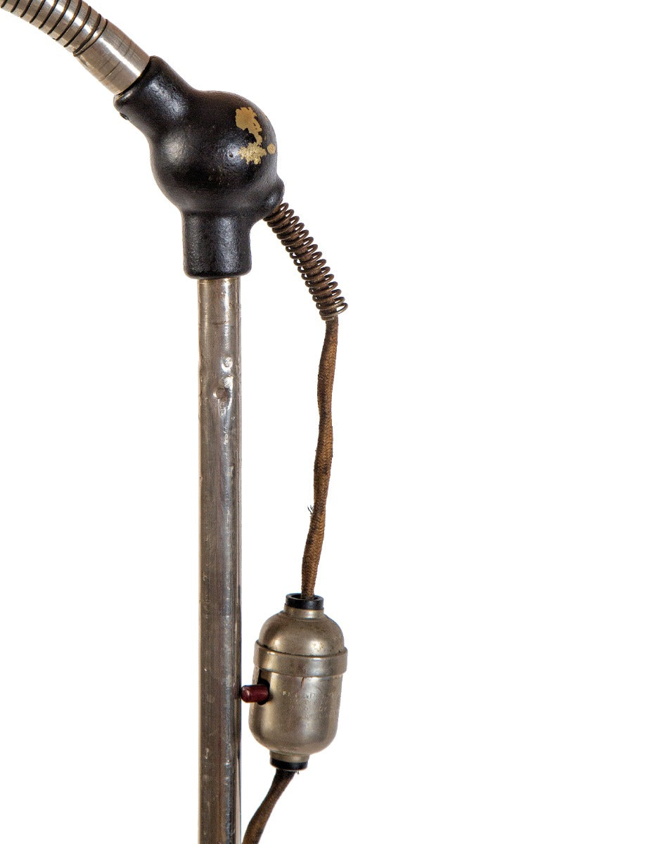 rare fully adjustable telescoping "burdick" salvaged chicago medical light therapy floor lamp