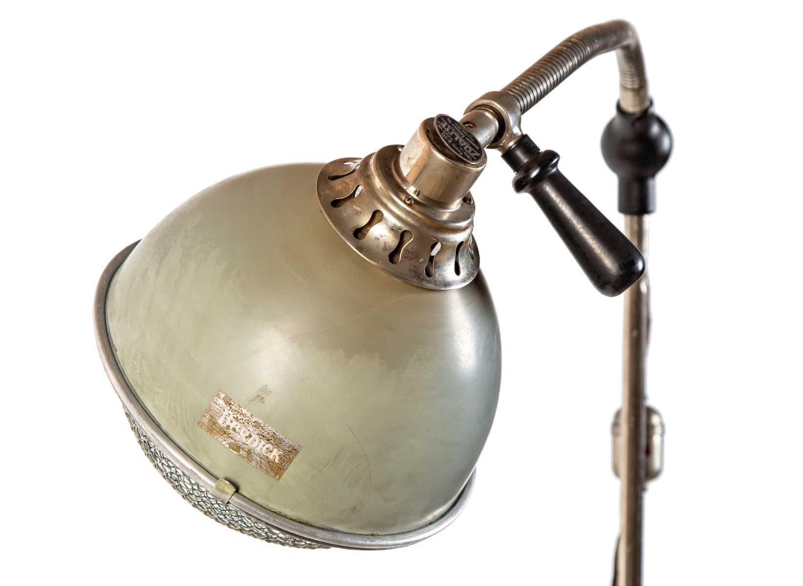 rare fully adjustable telescoping "burdick" salvaged chicago medical light therapy floor lamp