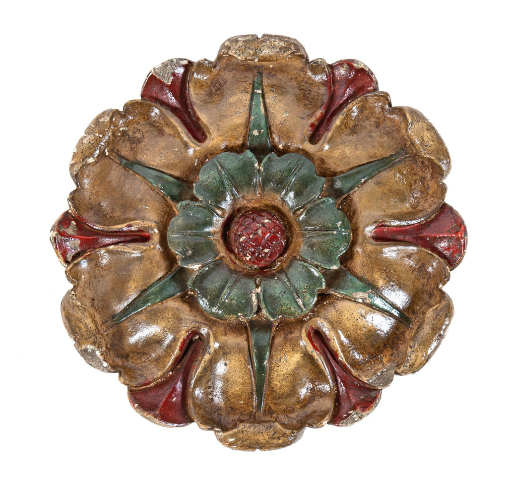 original polychrome enameled interior cast plaster lawndale theater ceiling rosette executed by the decorators supply company