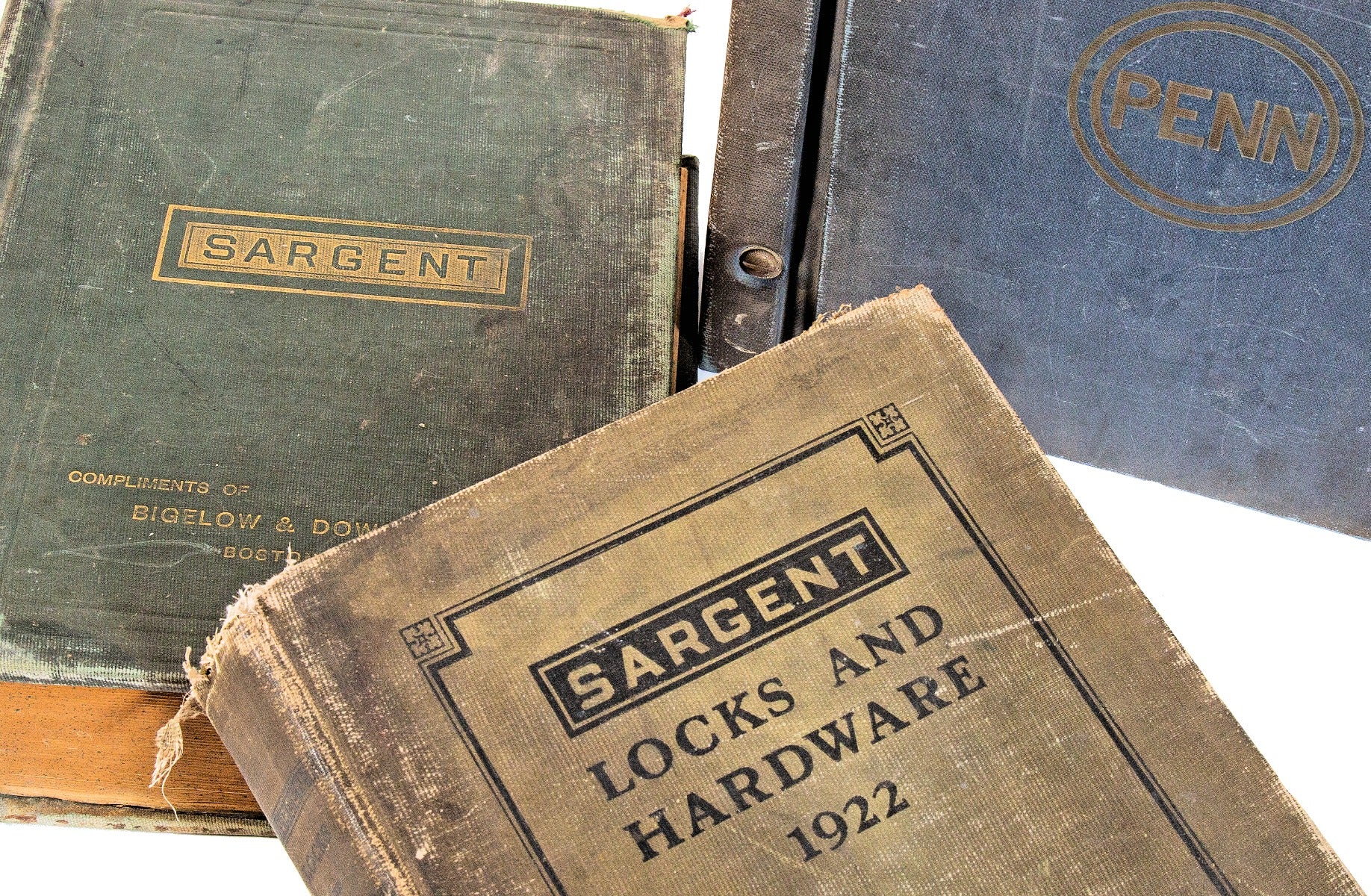 group of original early 20th century antique american profusely illustrated builders' hardware catalogs