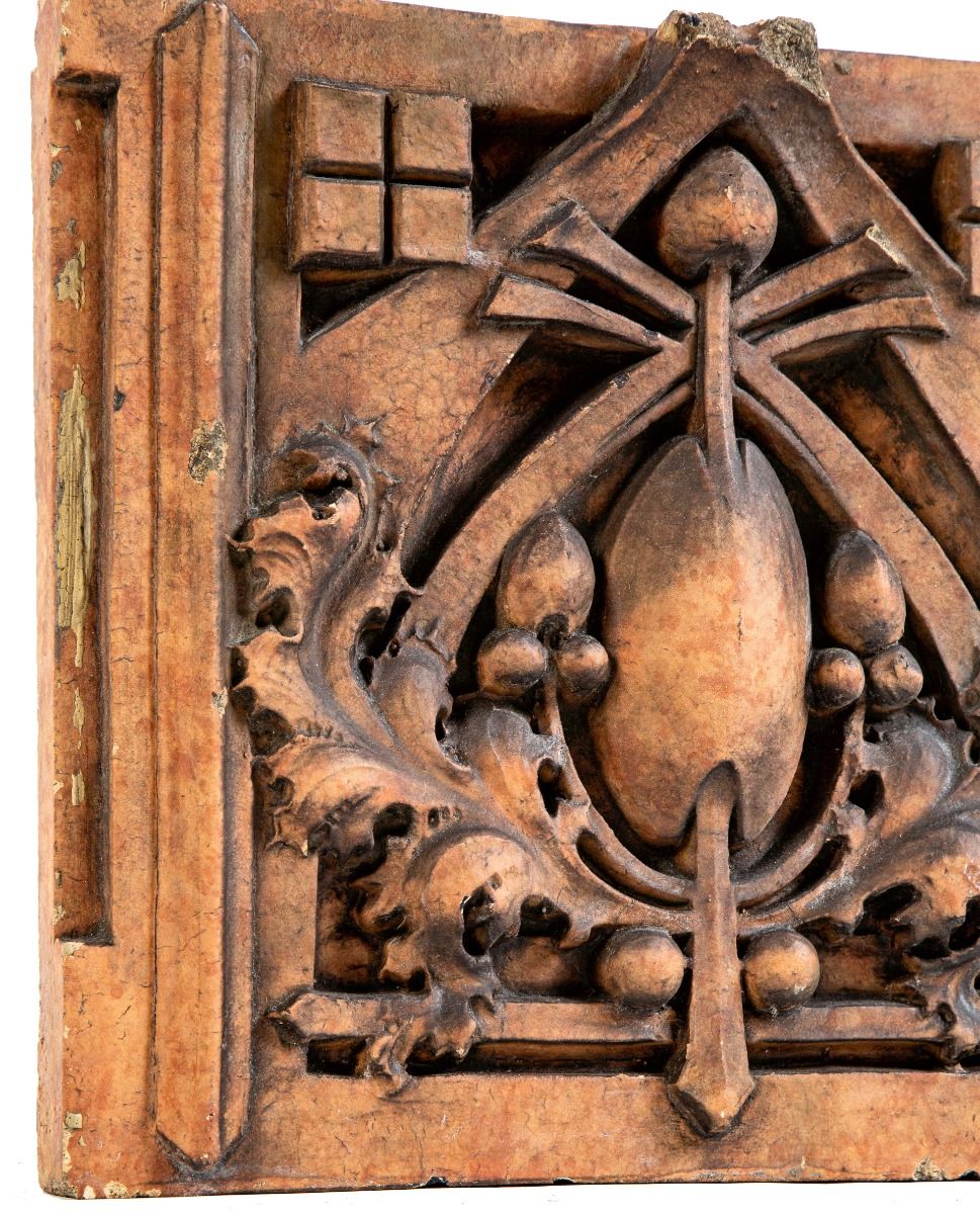 museum-quality 1936 george grant elmslie-designed thomas a. edison school glazed terra cotta