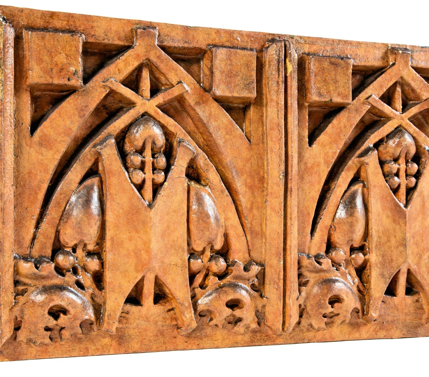 original george grant elmslie-designed sullivanesque slip glazed terra cotta salvaged from thomas edison school