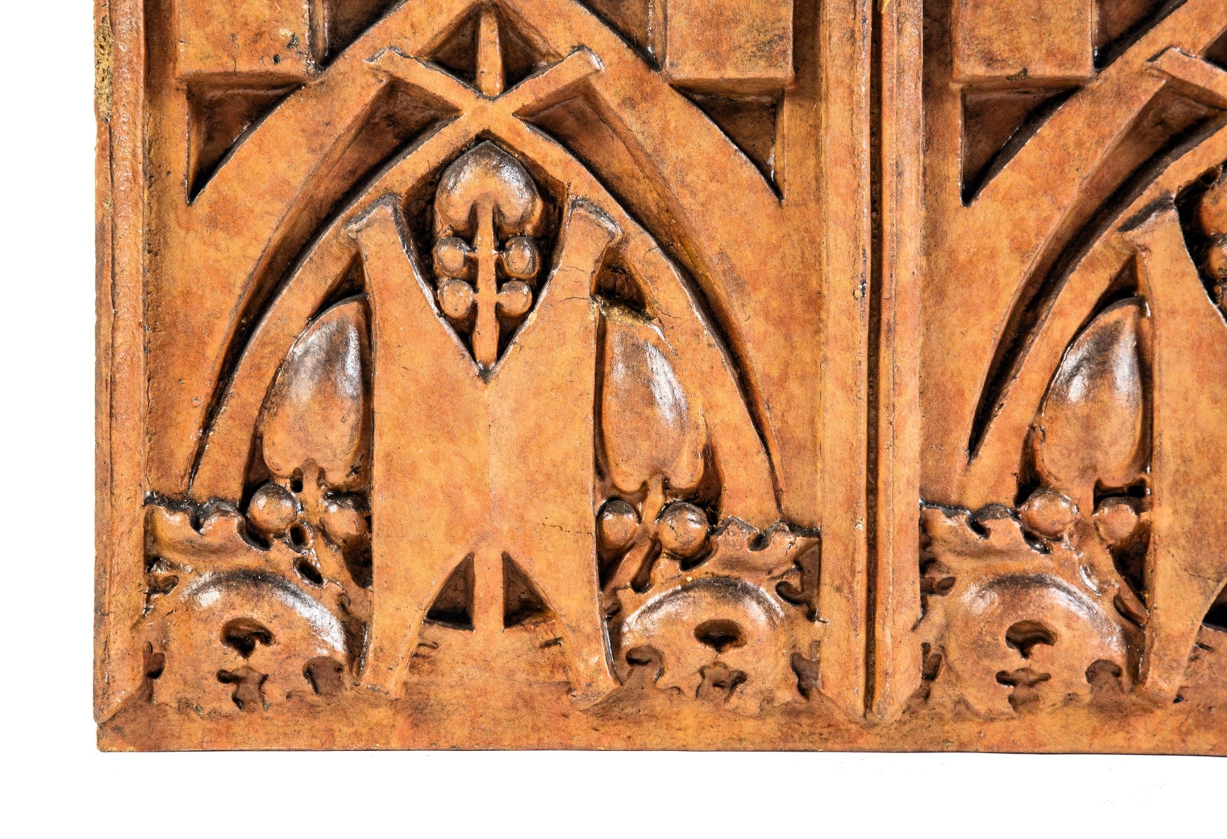 original george grant elmslie-designed sullivanesque slip glazed terra cotta salvaged from thomas edison school