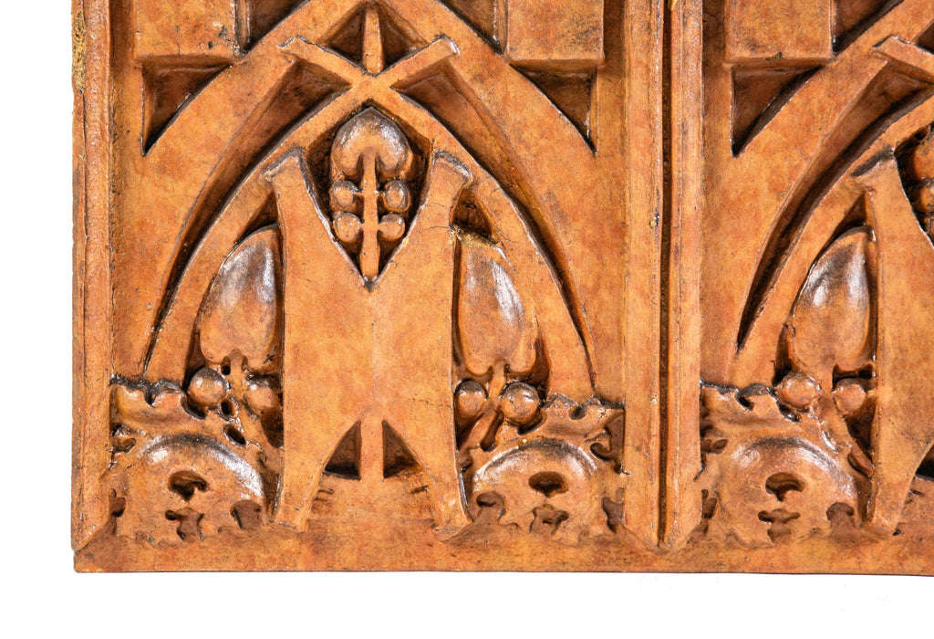 original george grant elmslie-designed sullivanesque slip glazed terra cotta salvaged from thomas edison school