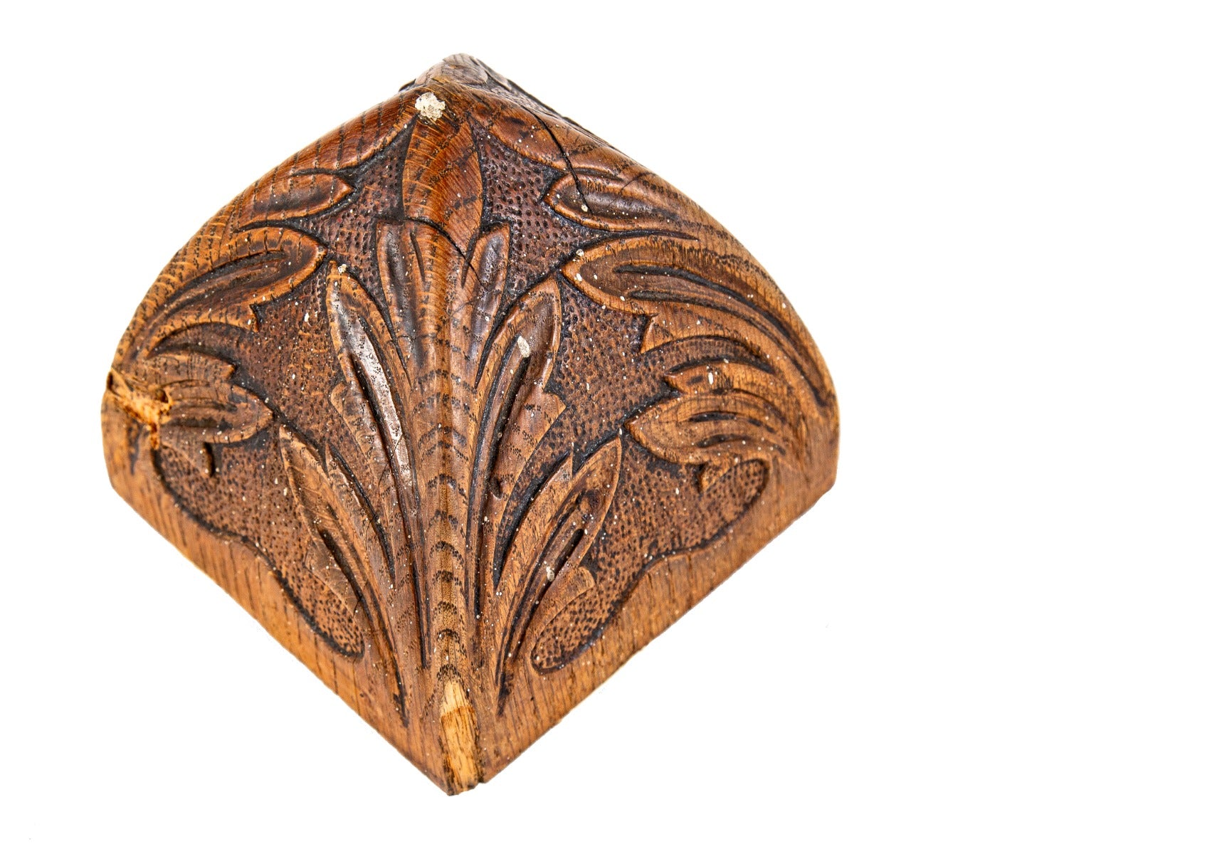 late 19th century hand-carved solid oak wood salvaged chicago richardsonian romanesque style newel post finial