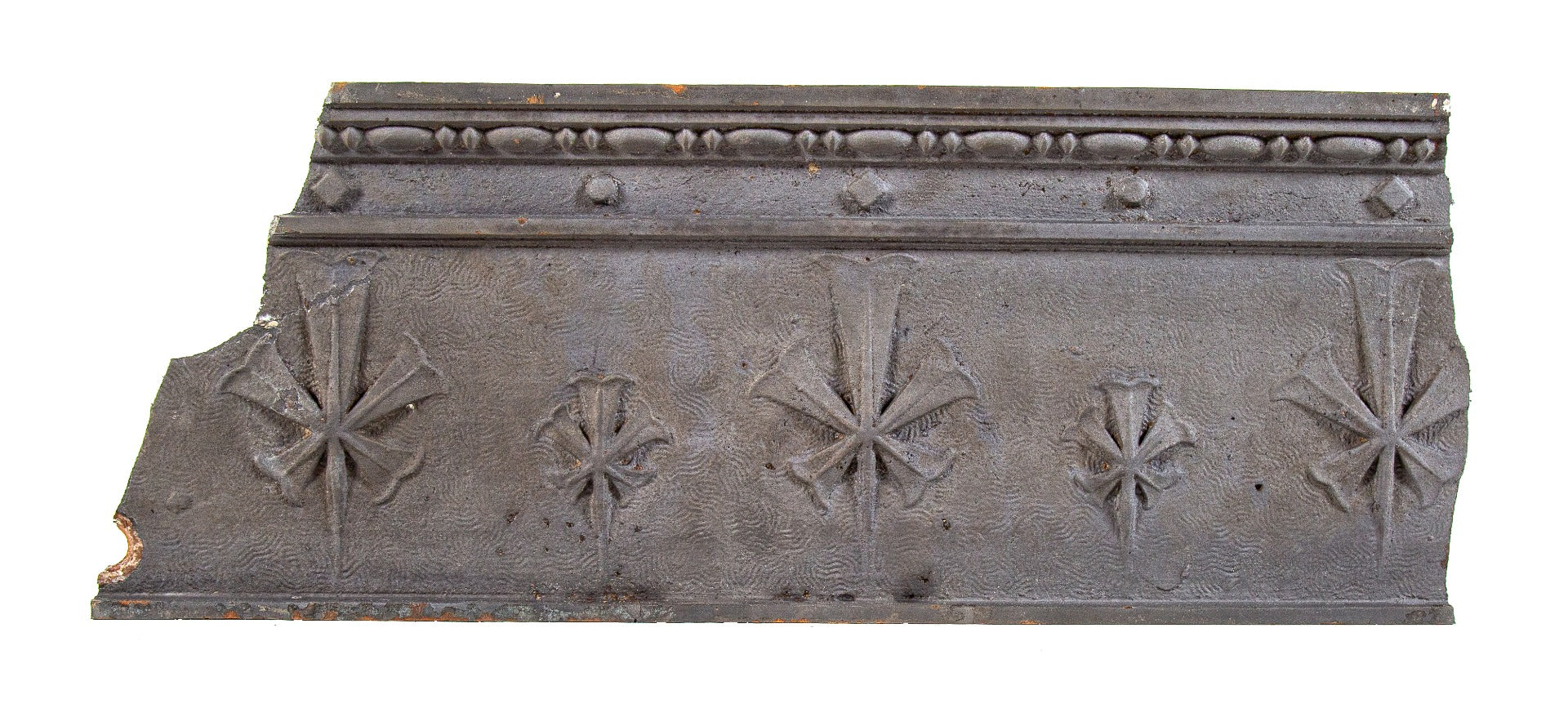 historically important 1890s original charles b. atwood-designed interior cast iron reliance building elevator header fragment