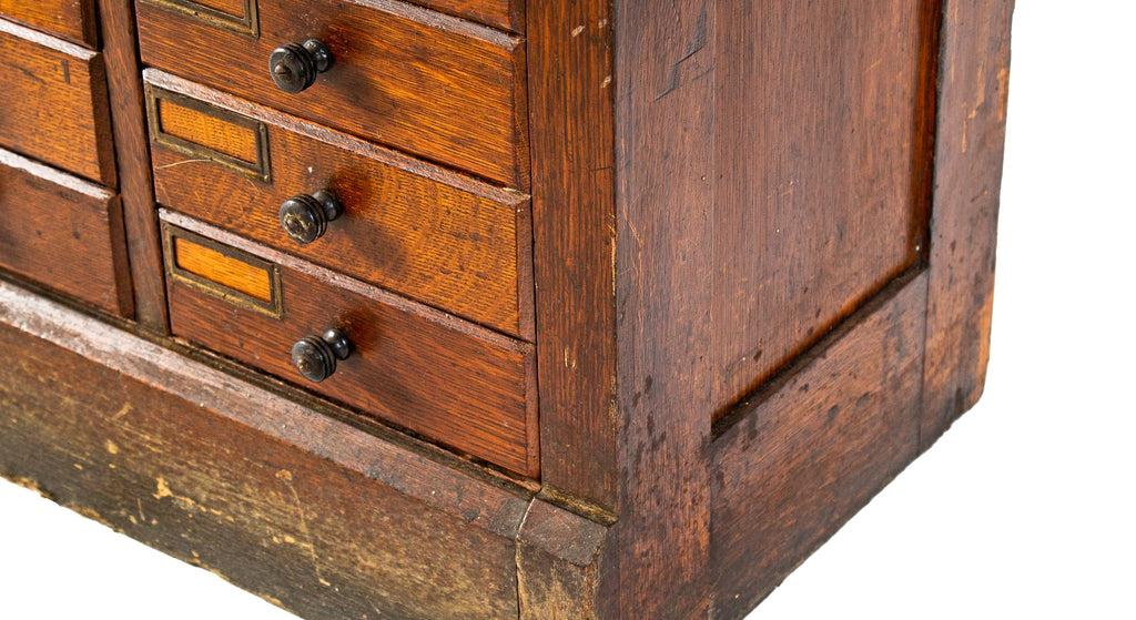 rare early 20th century original and intact woodruff quartered oak wood oversized filing/document cabinet
