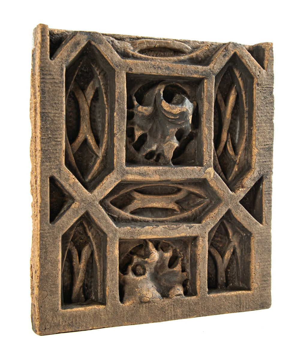 original 1892 schiller building or garrick theater exterior ornamental terra cotta panel executed by the northwestern terra cotta company