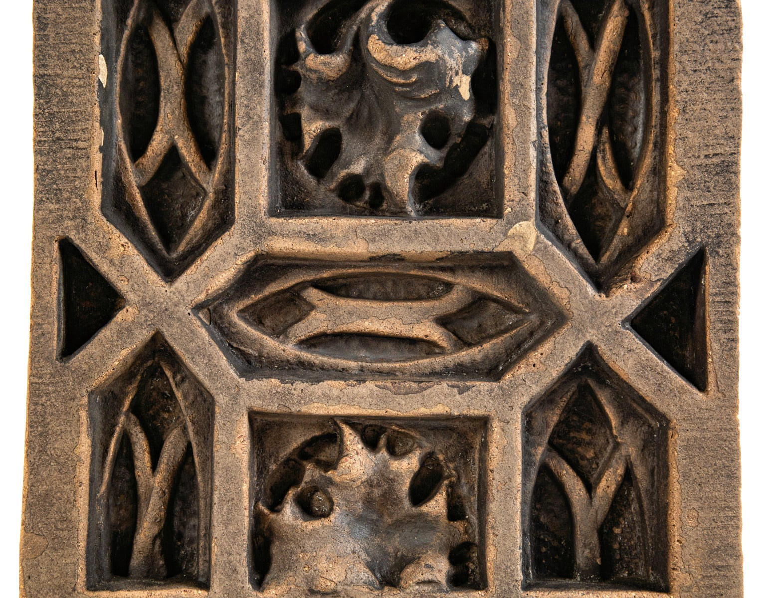 original 1892 schiller building or garrick theater exterior ornamental terra cotta panel executed by the northwestern terra cotta company