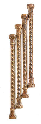 four matching early 20th century ornamental cast bronze railway exchange or sante fe building exterior pilasters