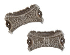 two uniquely shaped oversized ornamental cast iron american victorian style 1870s cabinet drawer pulls
