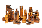 collection of 19th century worker cottage pine wood sill plate fragments for "deconstructing chicago" project
