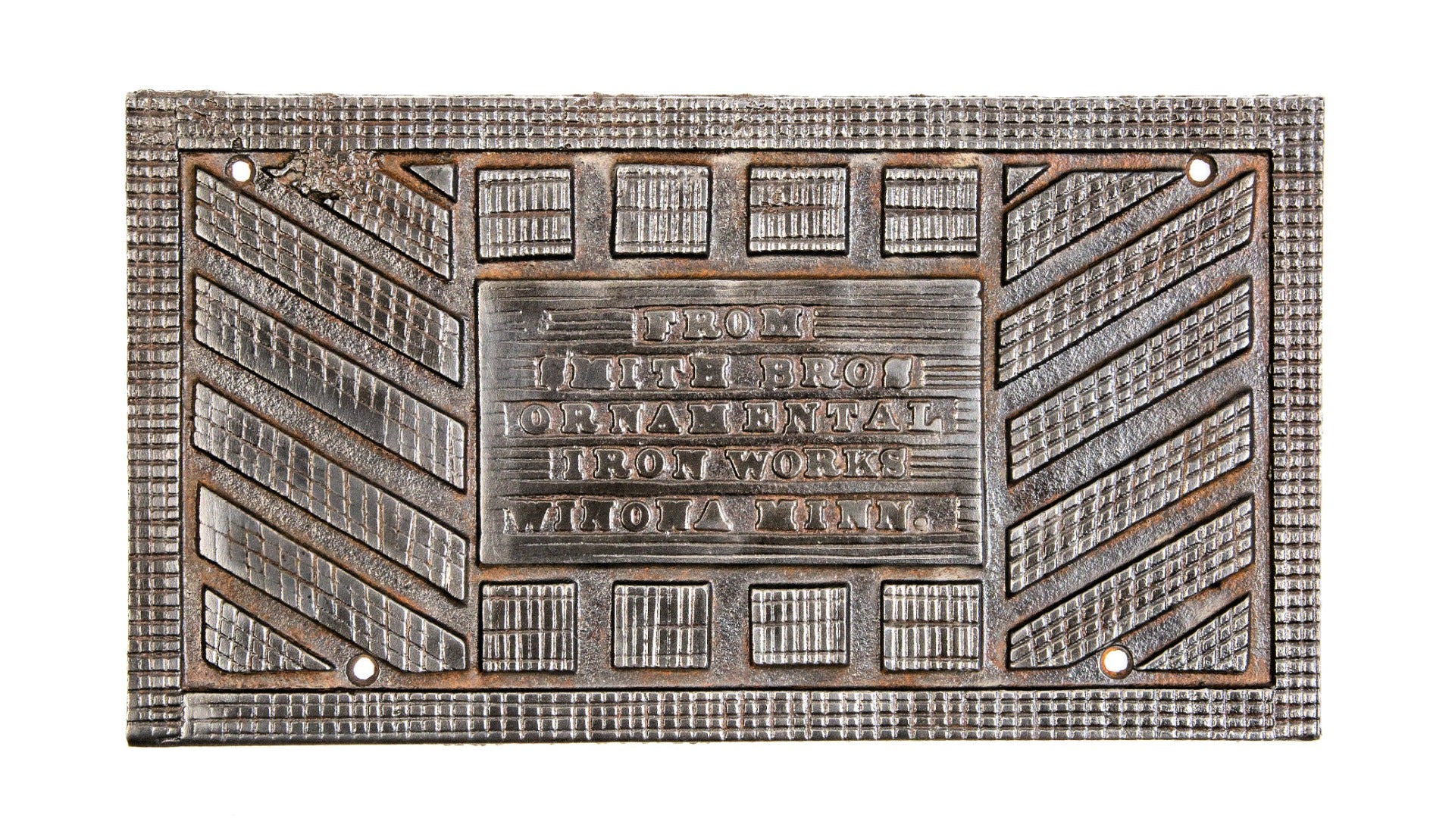 rare 1870s commercial building staircase cast iron smith brothers foundry anti-slip tread plate