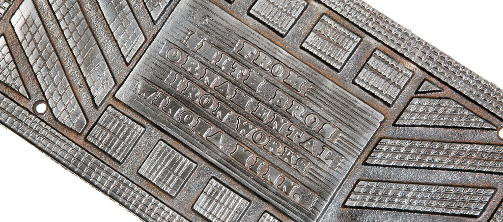rare 1870s commercial building staircase cast iron smith brothers foundry anti-slip tread plate