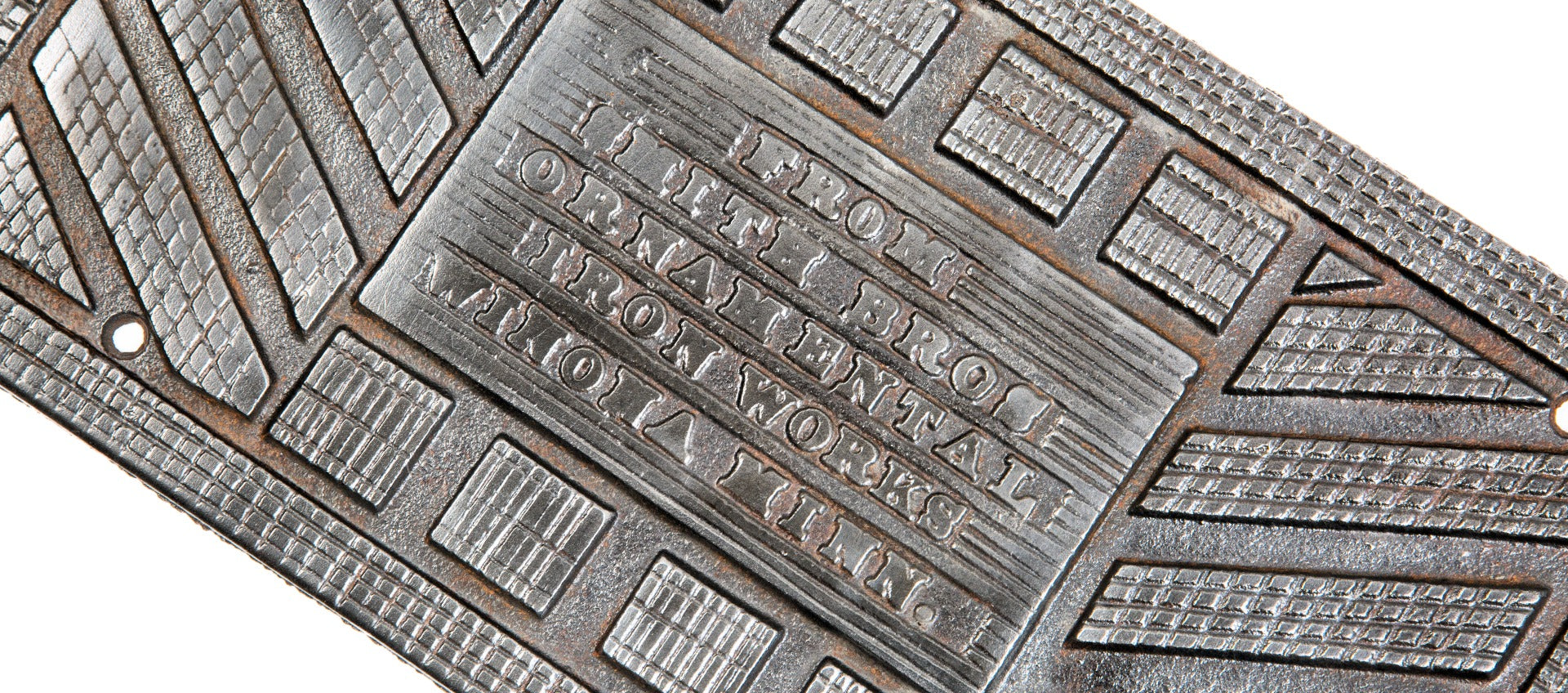 rare 1870s commercial building staircase cast iron smith brothers foundry anti-slip tread plate