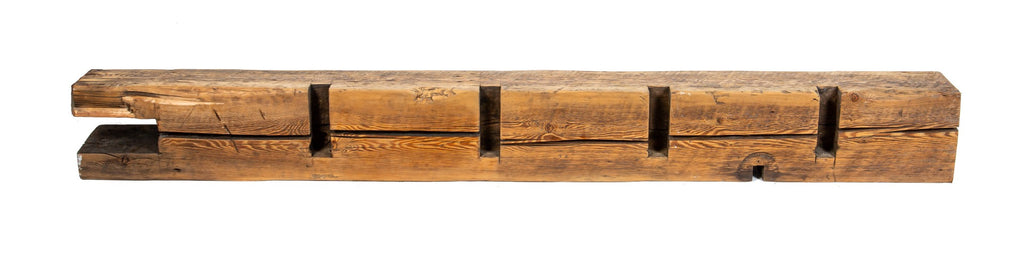 original old growth pine wood john kent russell house (1855) heavily notched sill plate