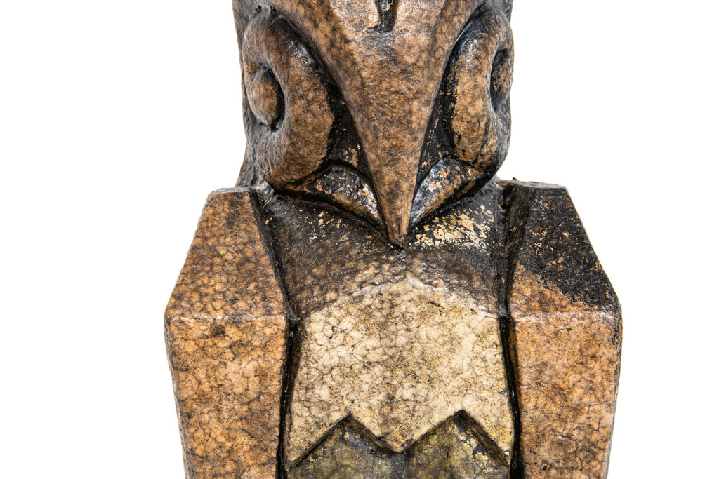 original 1929 american art deco style salvaged chicago richman brothers polychromed terra cotta figural owl