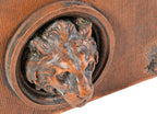 rare 1890s kristian schneider-designed ywca exterior red glazed terra cotta figural lionhead panel