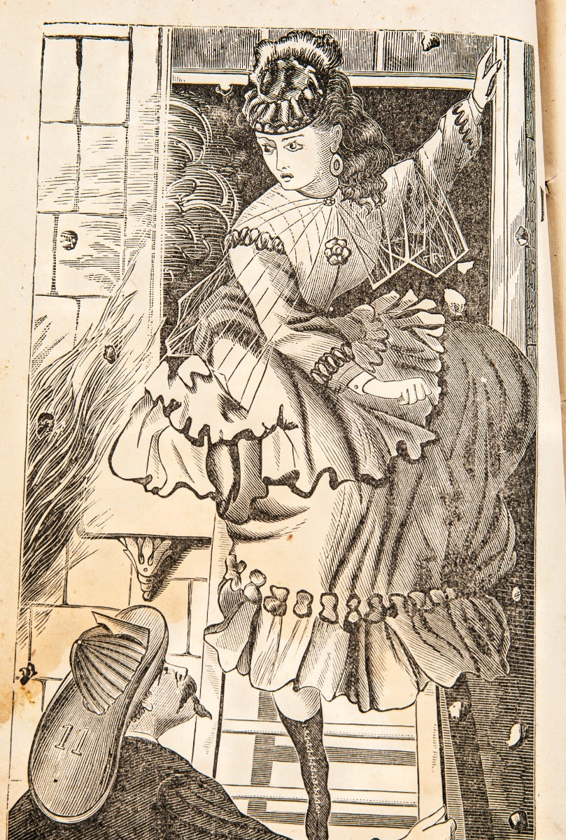 rare all original and intact 1871 "great fire of chicago" profusely illustrated softbound book published by barclay & company