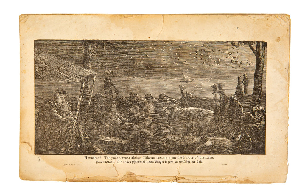 rare all original and intact 1871 "great fire of chicago" profusely illustrated softbound book published by barclay & company