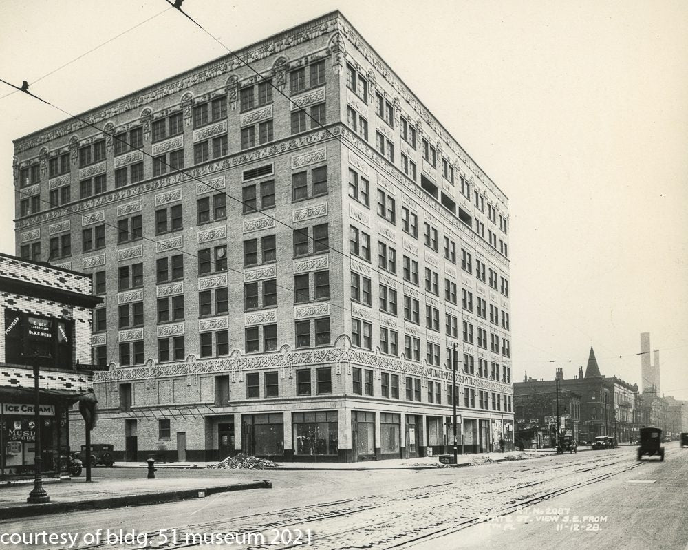one of two nearly identical bronzeville knights of pythias temple building terra cotta lotus flower with mottled finish