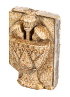 one of two nearly identical bronzeville knights of pythias temple building terra cotta lotus flower with mottled finish