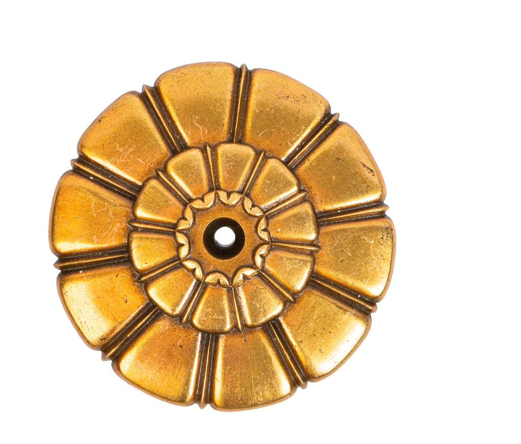 single historically important cast bronze flush mount petaled floral rosette or medallion salvaged from the cook county criminal courthouse building