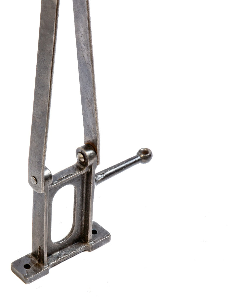 rare c. 1901 early electric american factory hinged cast iron "no. 5" faries bracket lamp with original tubular brass extension arm