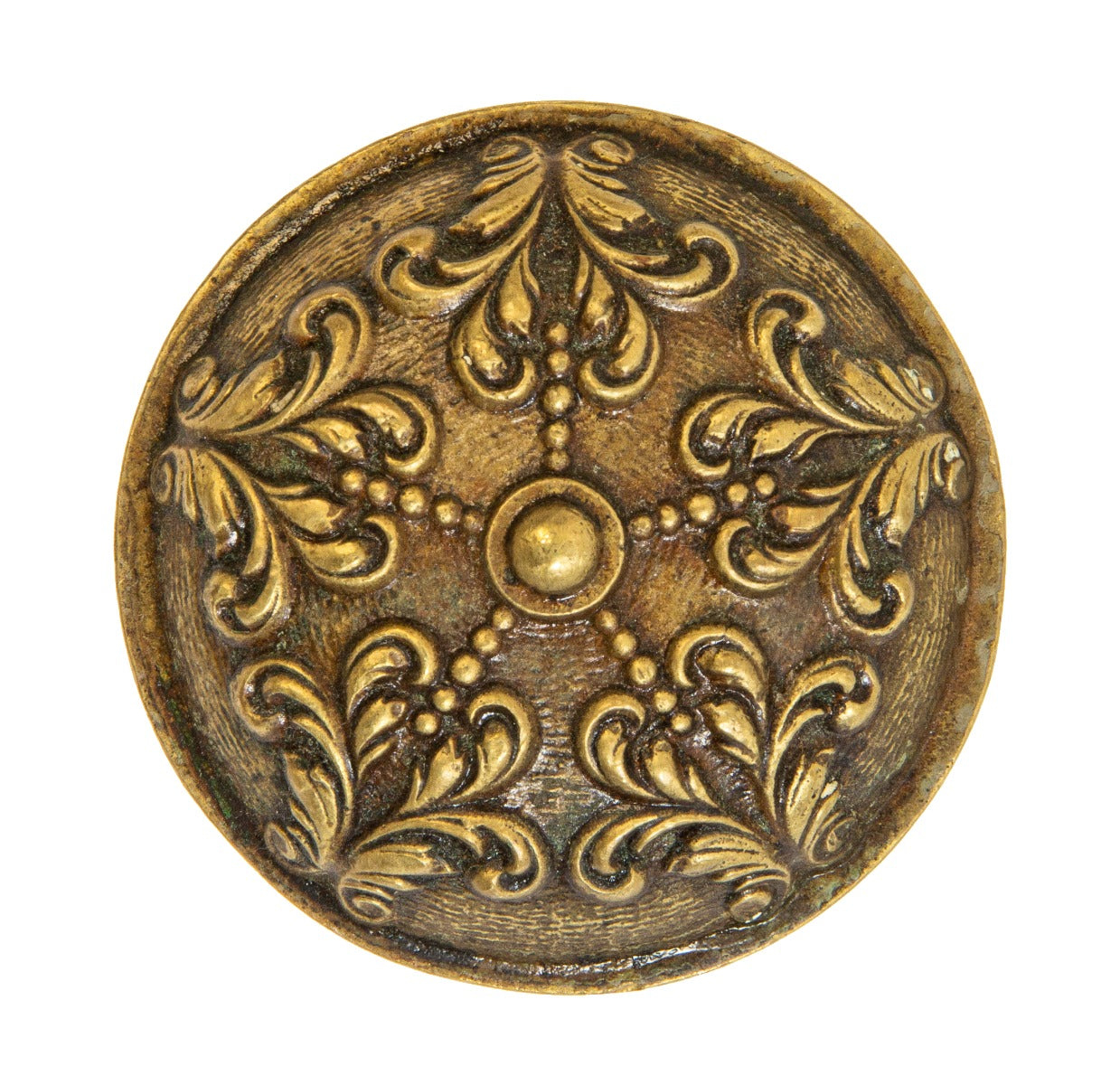 original early 20th century "malden" pattern ornamental cast brass salvaged chicago doorknob